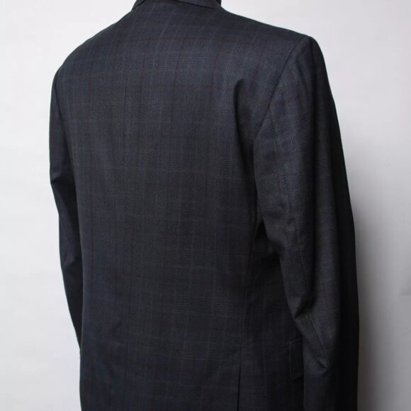 NWOT Current Isaia Napoli Dark Navy Plaid Sport Coat Jacket EU52R (US42R) - Picture 3 of 7